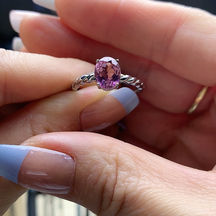 碧玺戒指银S925镶嵌纯天然