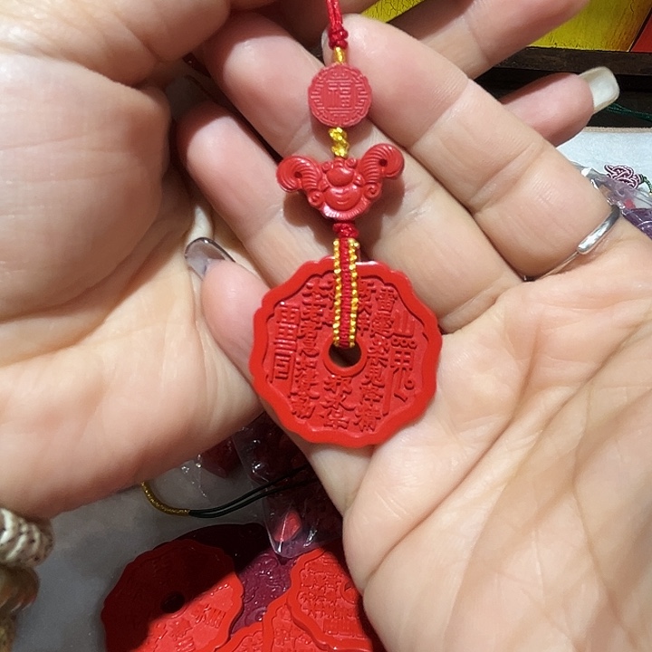 天然辰砂精工制作山鬼花币