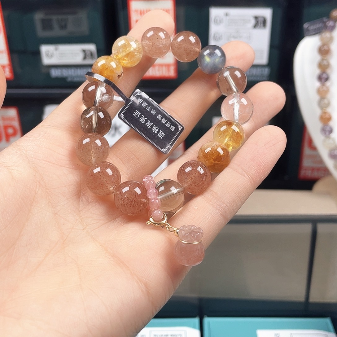 烟晶手链银S925镶嵌