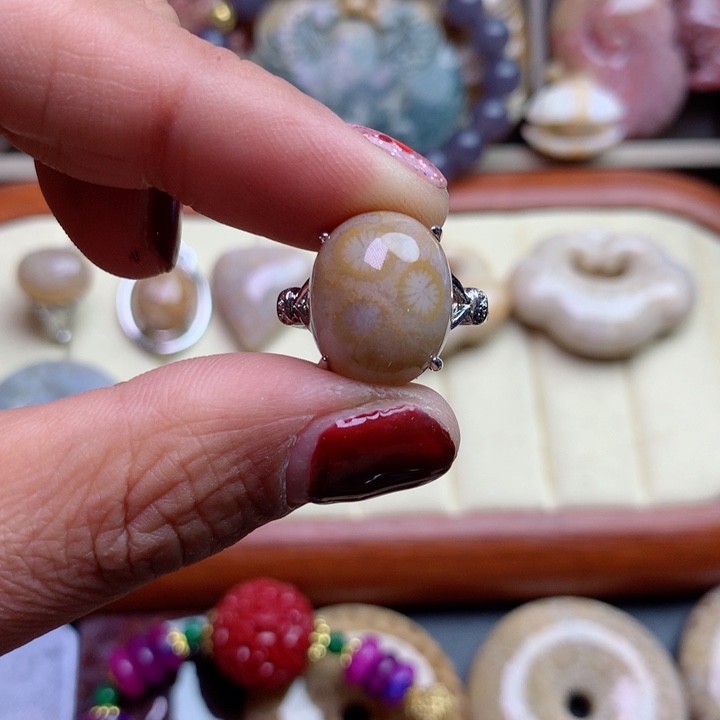 硅化珊瑚（珊瑚玉）颈饰未镶嵌