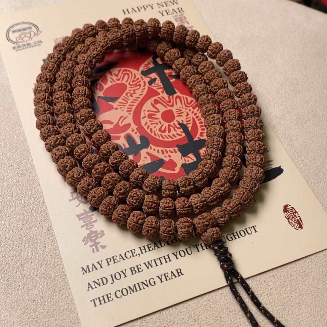 陌***黍吊坠金刚菩提精品老树凹底梅花108