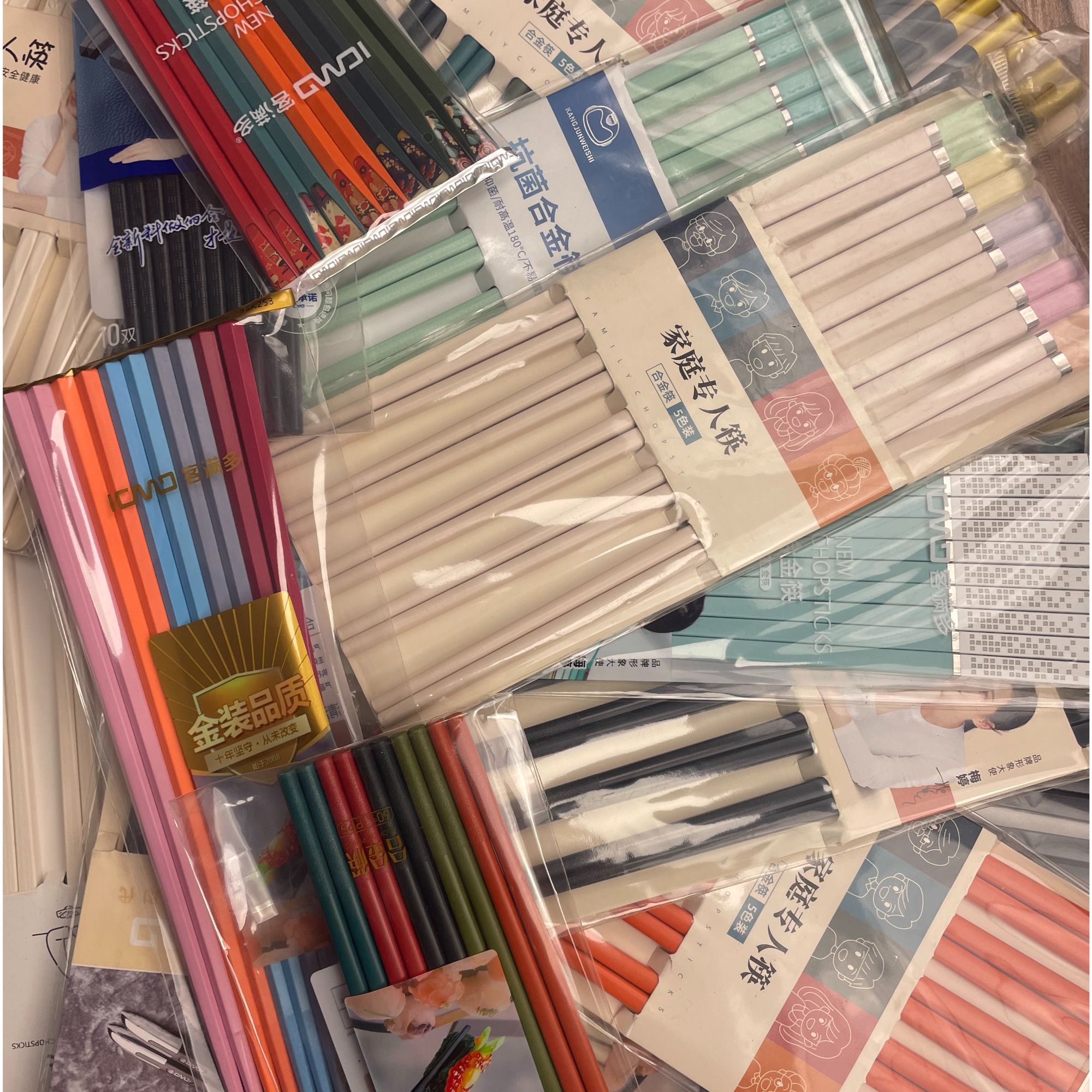 随机发合金筷子高档家用五双套装包邮