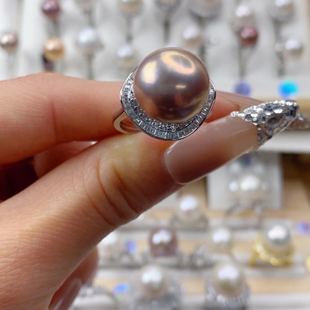 淡水珍珠戒指银S925镶嵌