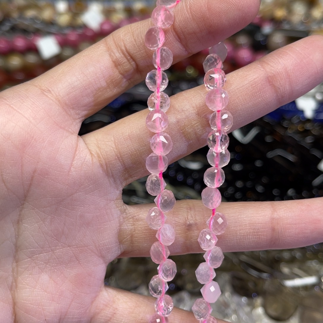 玛瑙/玉髓散珠粉水晶卡5.8一条