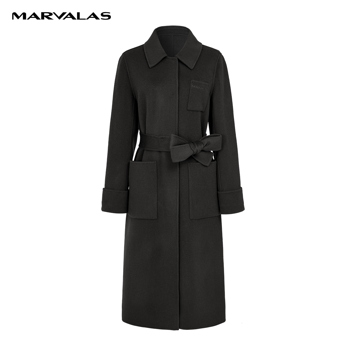 【小七专属】M426302733曼德诗双面呢子大衣秋冬中长款高端经典