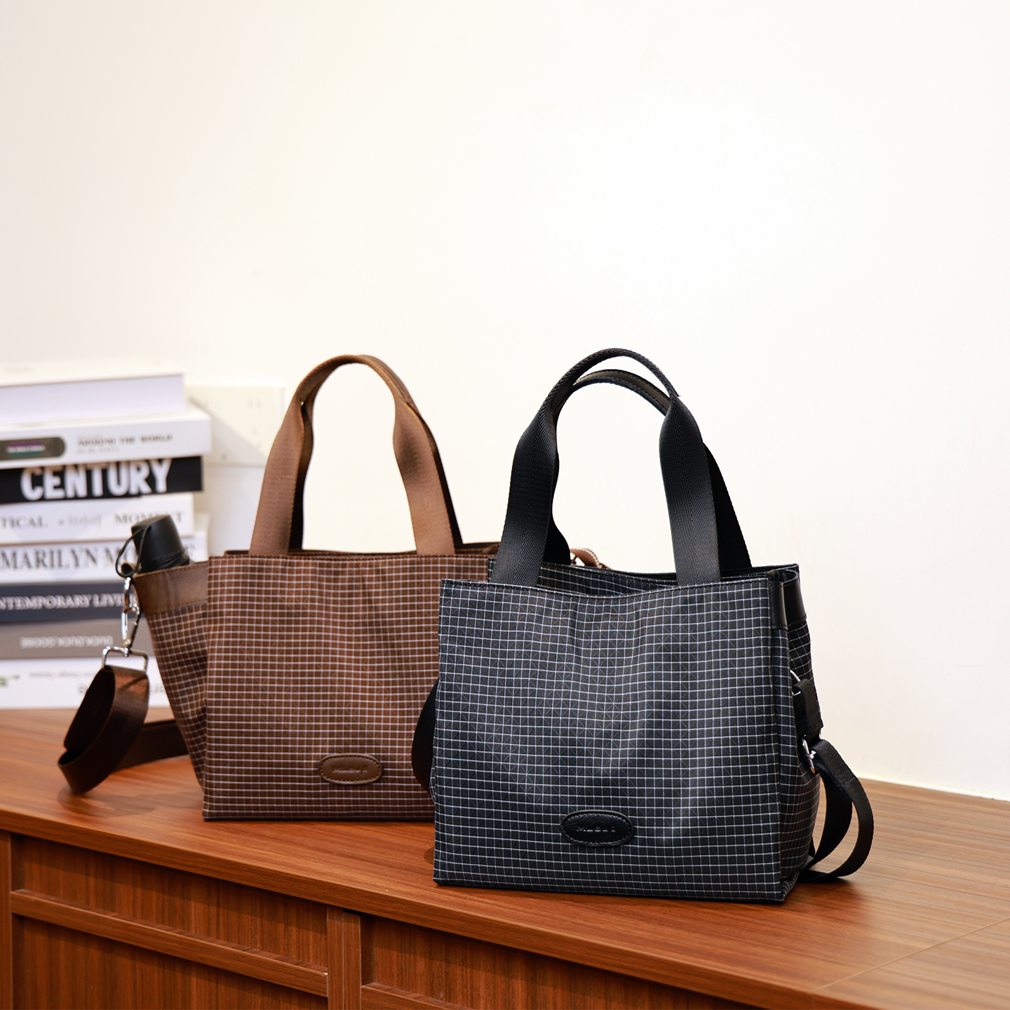 2025新款原创格子防水大容量多功能托特包女款休闲百搭单肩斜挎包