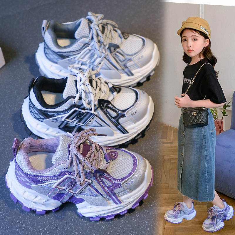 儿童运动鞋跑步潮流老爹鞋透气轻便软底