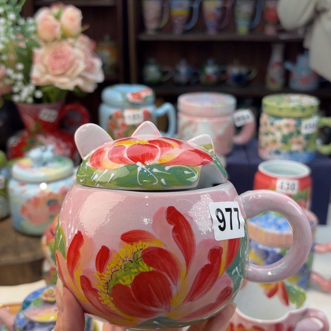 瓷片景德镇手绘高温釉下彩陶瓷茶具