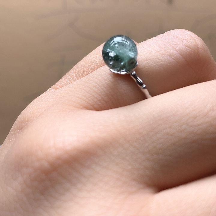 水晶水晶戒指银S925镶嵌