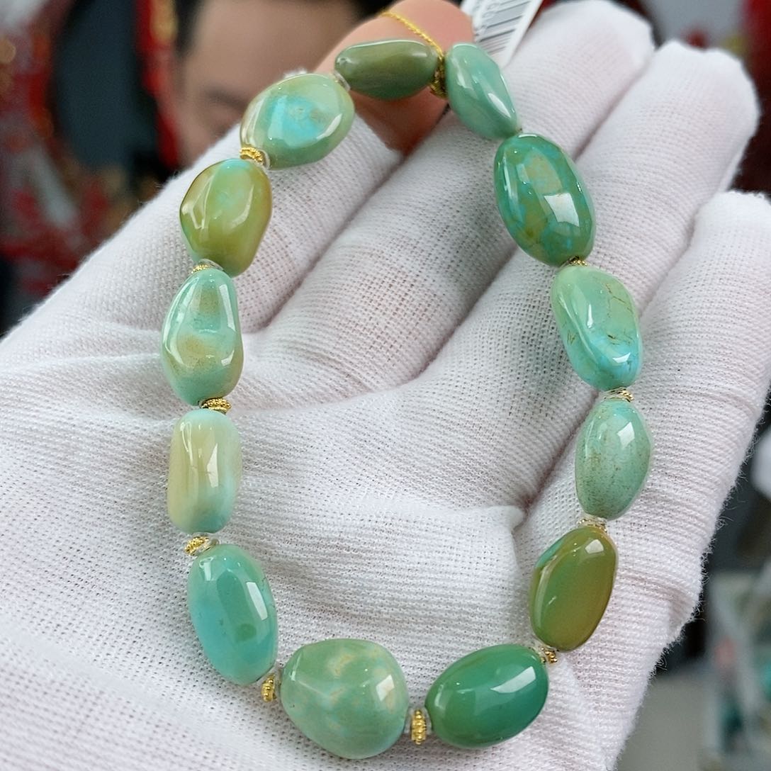 绿松石珠宝奇石18K金镶嵌