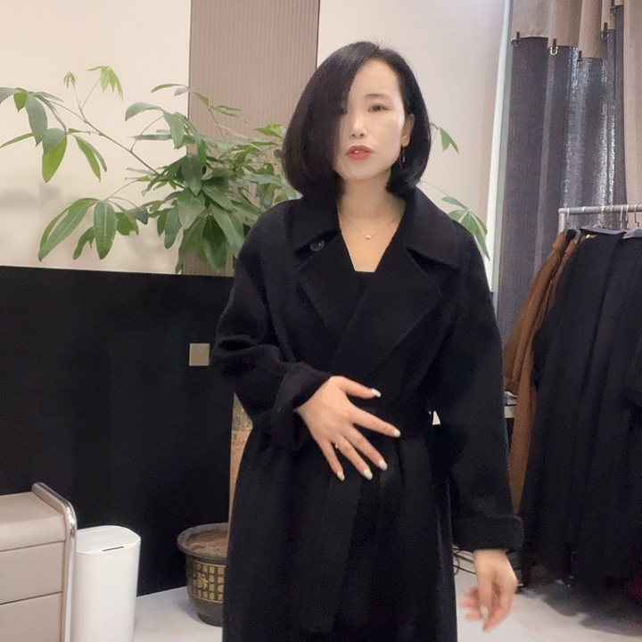 双面呢大衣一粒扣L码长款