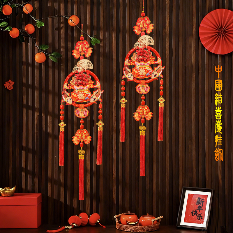 新款代代有福双福2026马年爆款室内灯笼挂件乔迁喜庆中国结