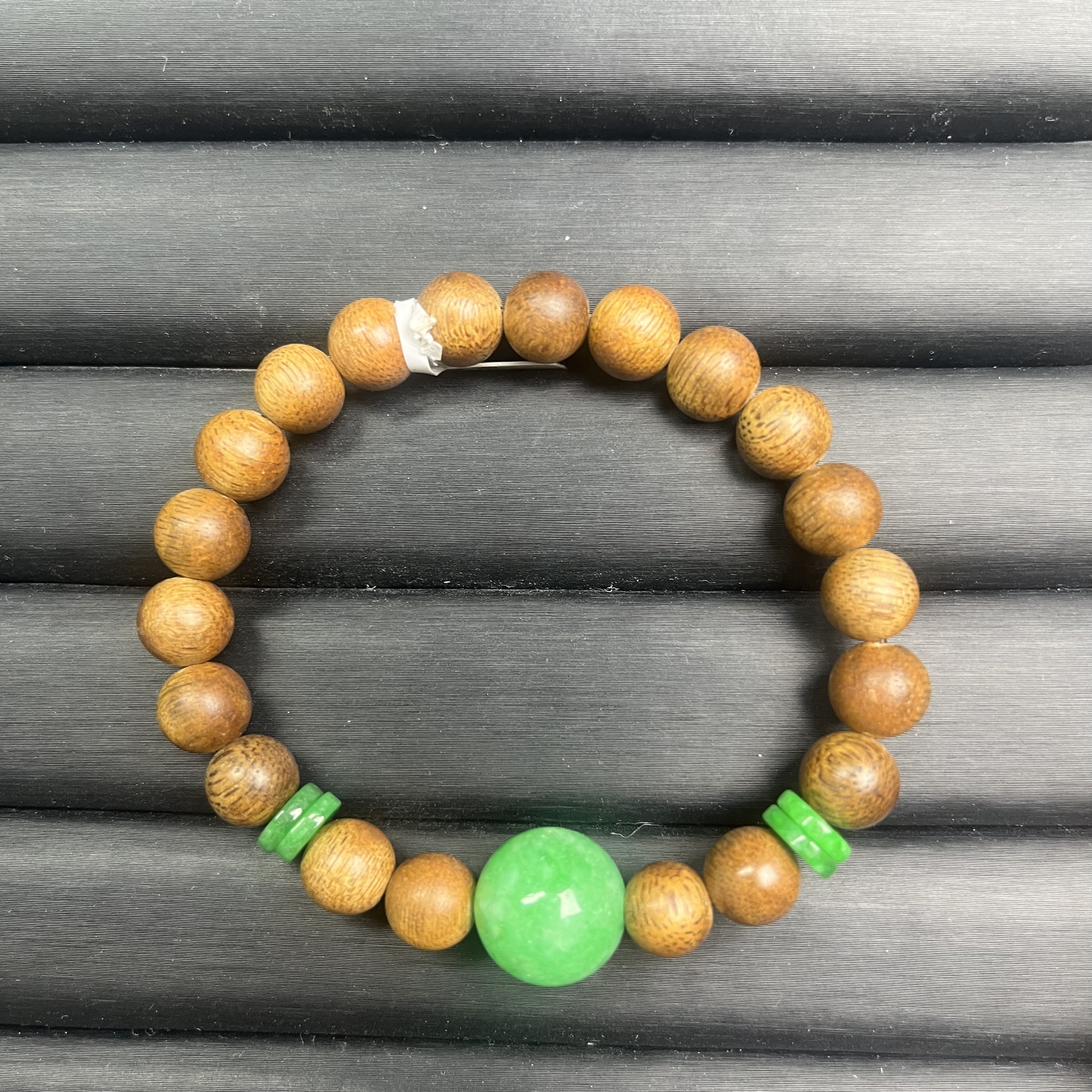 绿翠色圆珠玉石手串