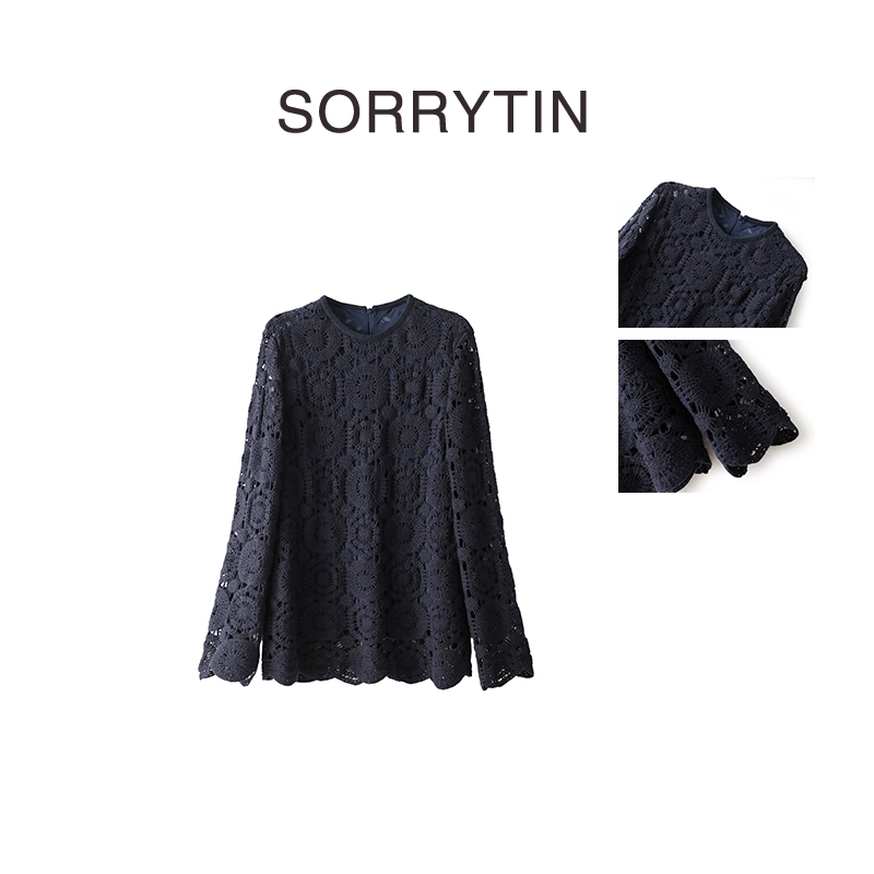 《玛格丽特的午后》SORRYTIN 巨漂亮 中长款重工提花镂空蕾丝上衣