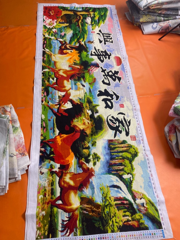 纯手工十字绣成品家和万事兴235*90.cm满绣客厅大画