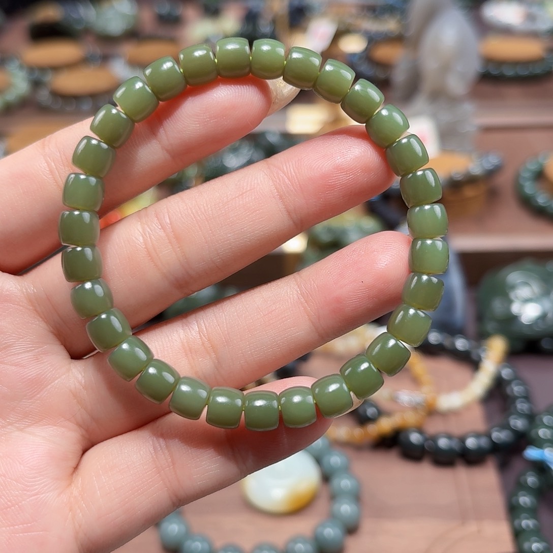 和田玉未镶嵌手链7 