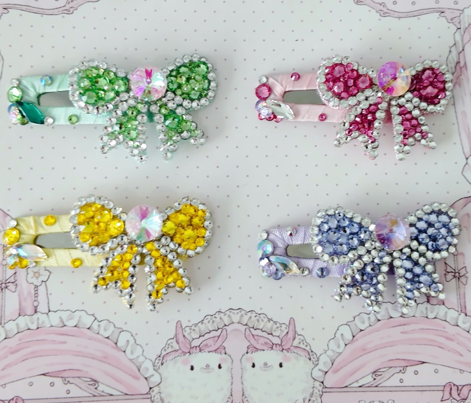 4厘米不锈钢方夹宠物发夹施华洛