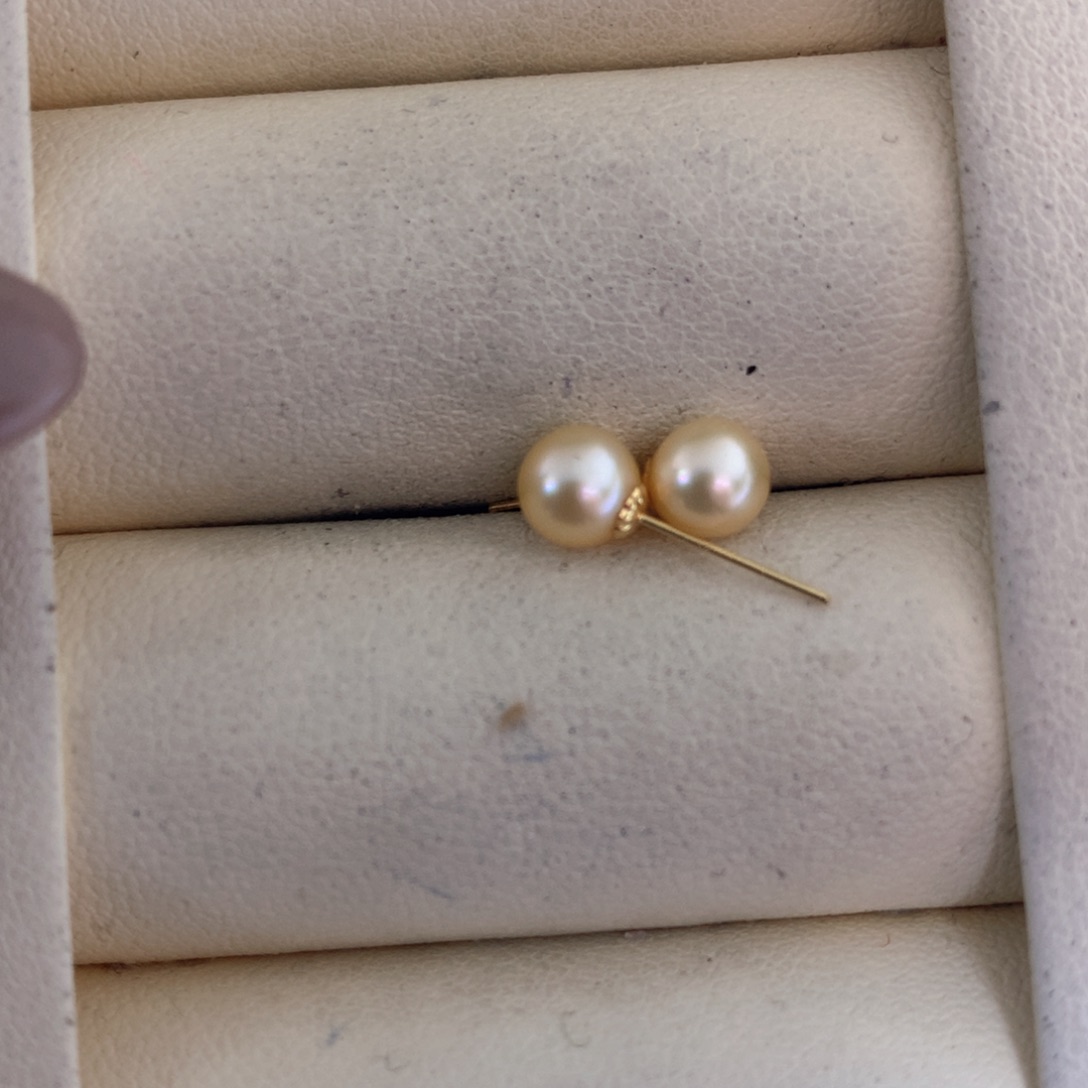 海水珍珠耳饰18K金镶嵌