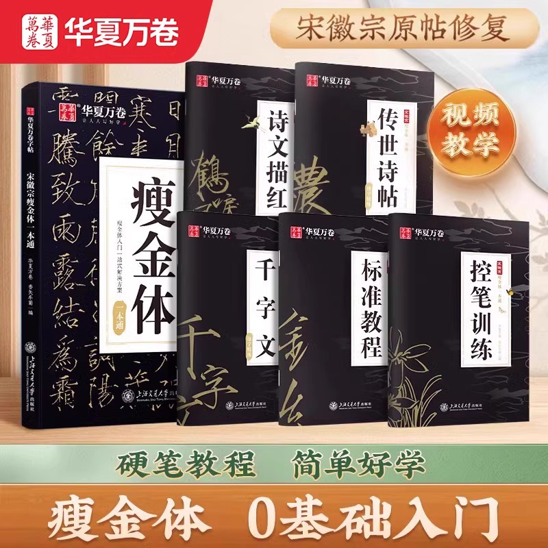 【瘦金体一本通】宋徽宗初学者视频教学速成教程字帖