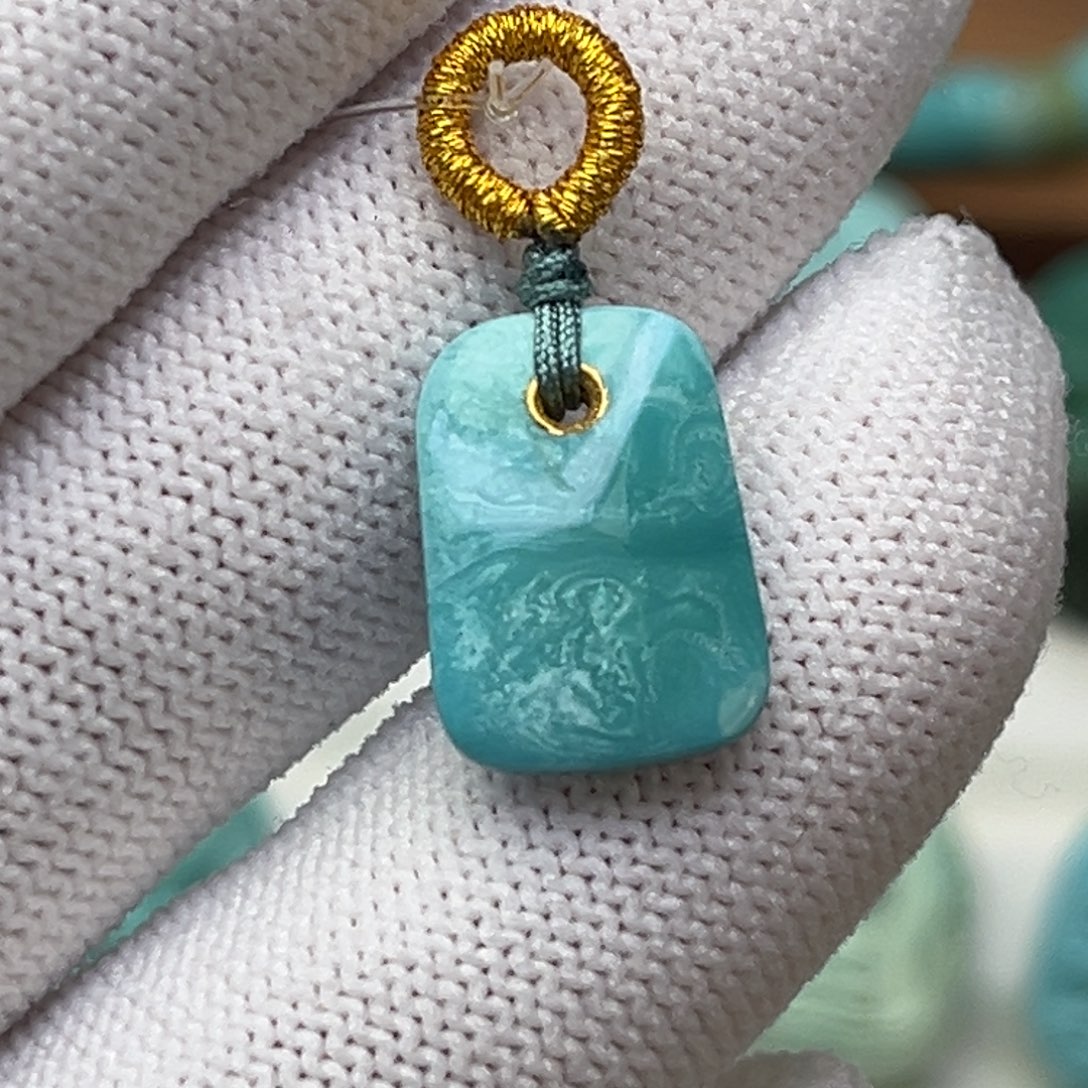 绿松石未镶嵌珠宝奇石海浪水波纹牌子