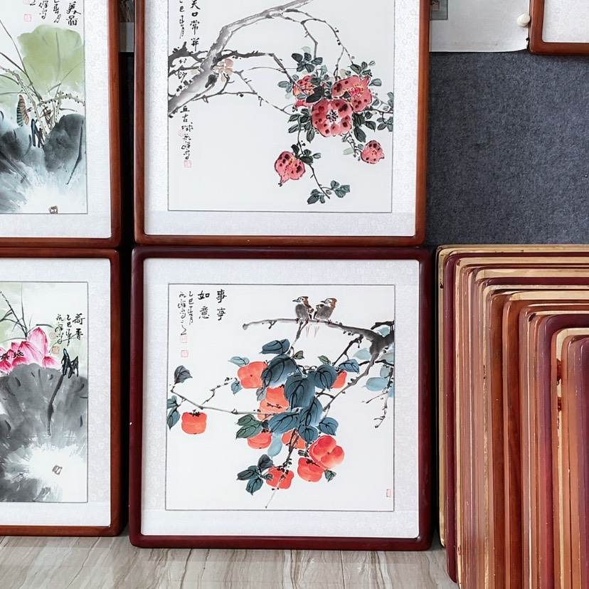 【闪购商品】国画书画作品带框63×63厘米