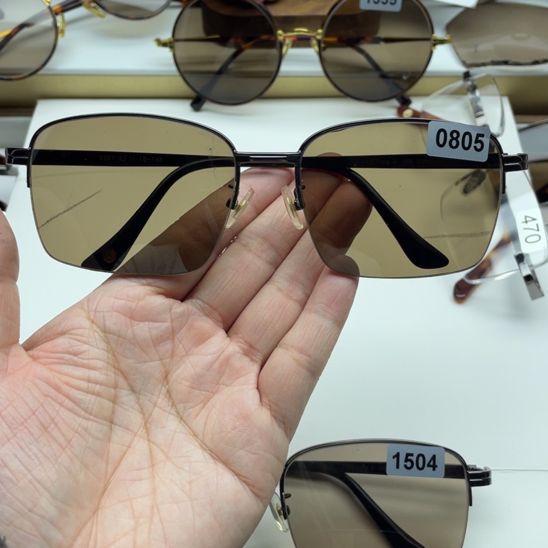 茶水晶半框眼镜 0805