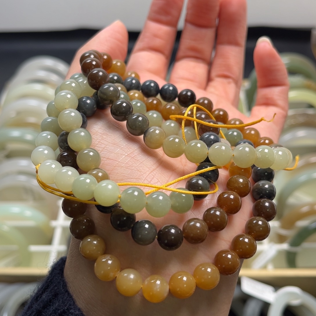 和田玉未镶嵌珠宝半成品长链