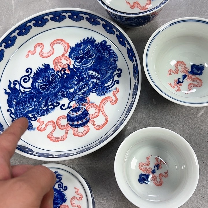 杯醒狮⑤件套景德镇