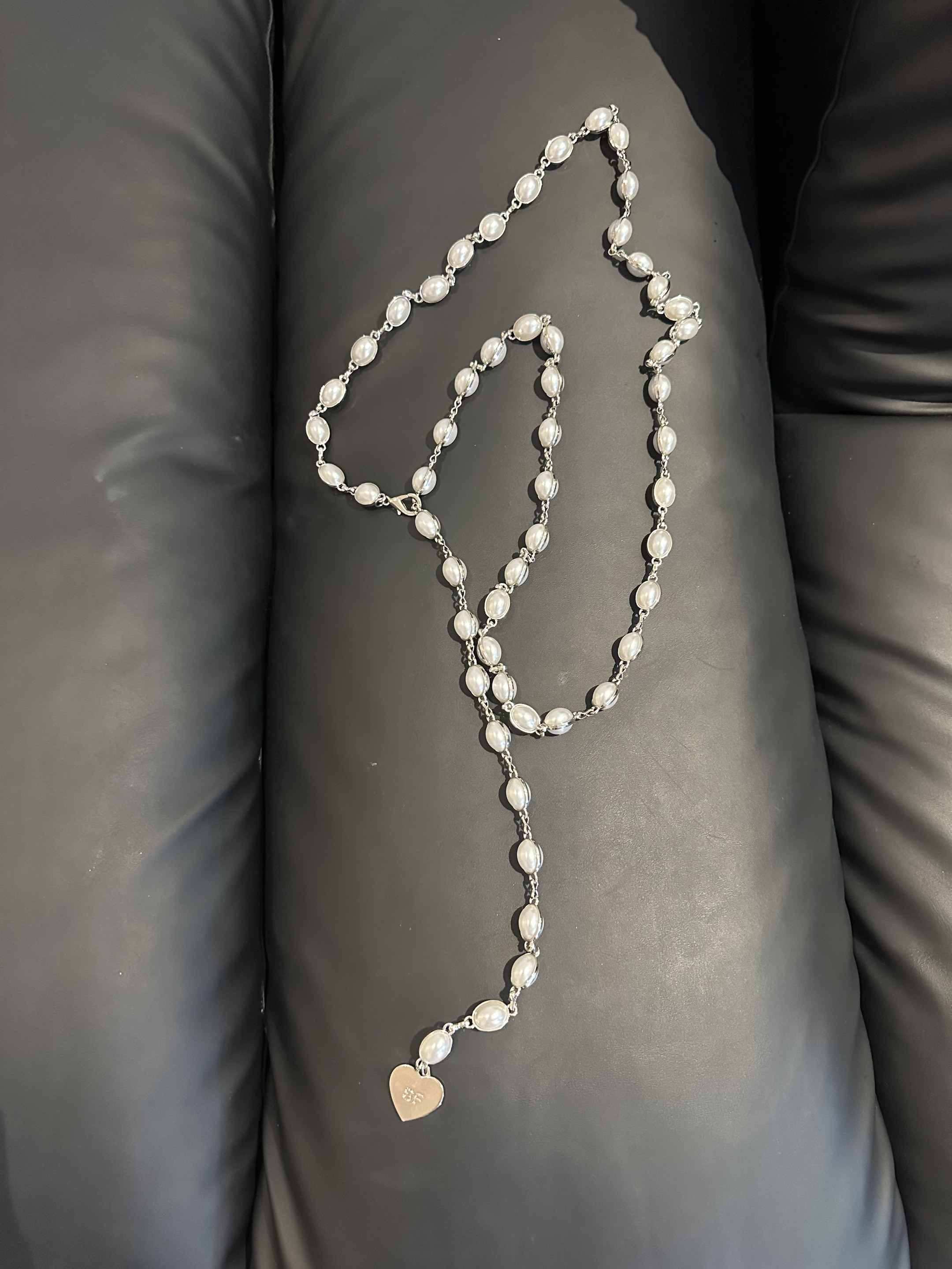 合金仿珍珠项链 GU JIFEN｜时尚百搭珠珠爱心可调节项链 X56635