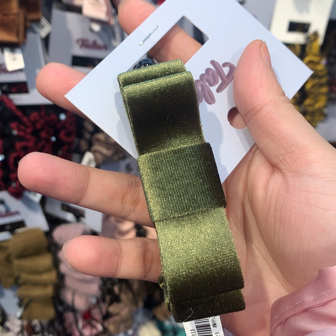 布艺非金属 12绿色丝绒香蕉夹