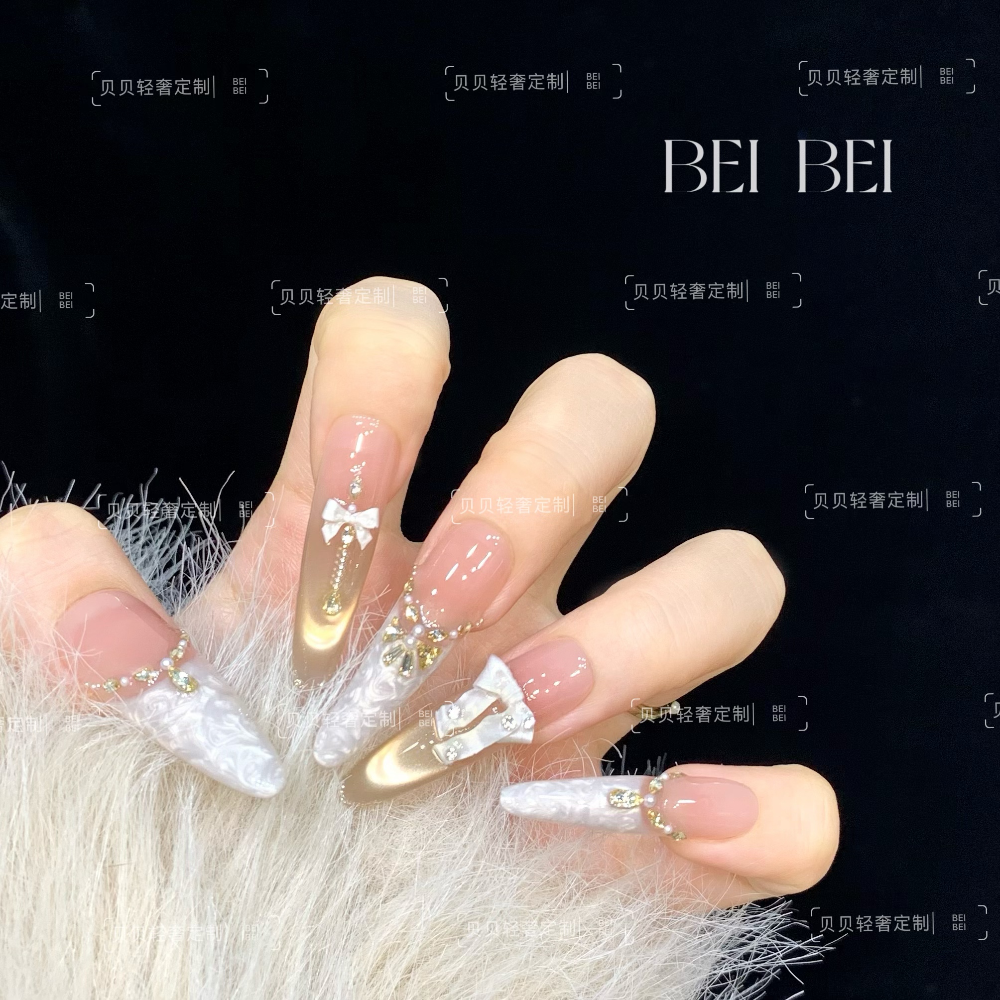 【星冕公主】贝贝手工美甲-可重复佩戴-掉钻包补-10片装