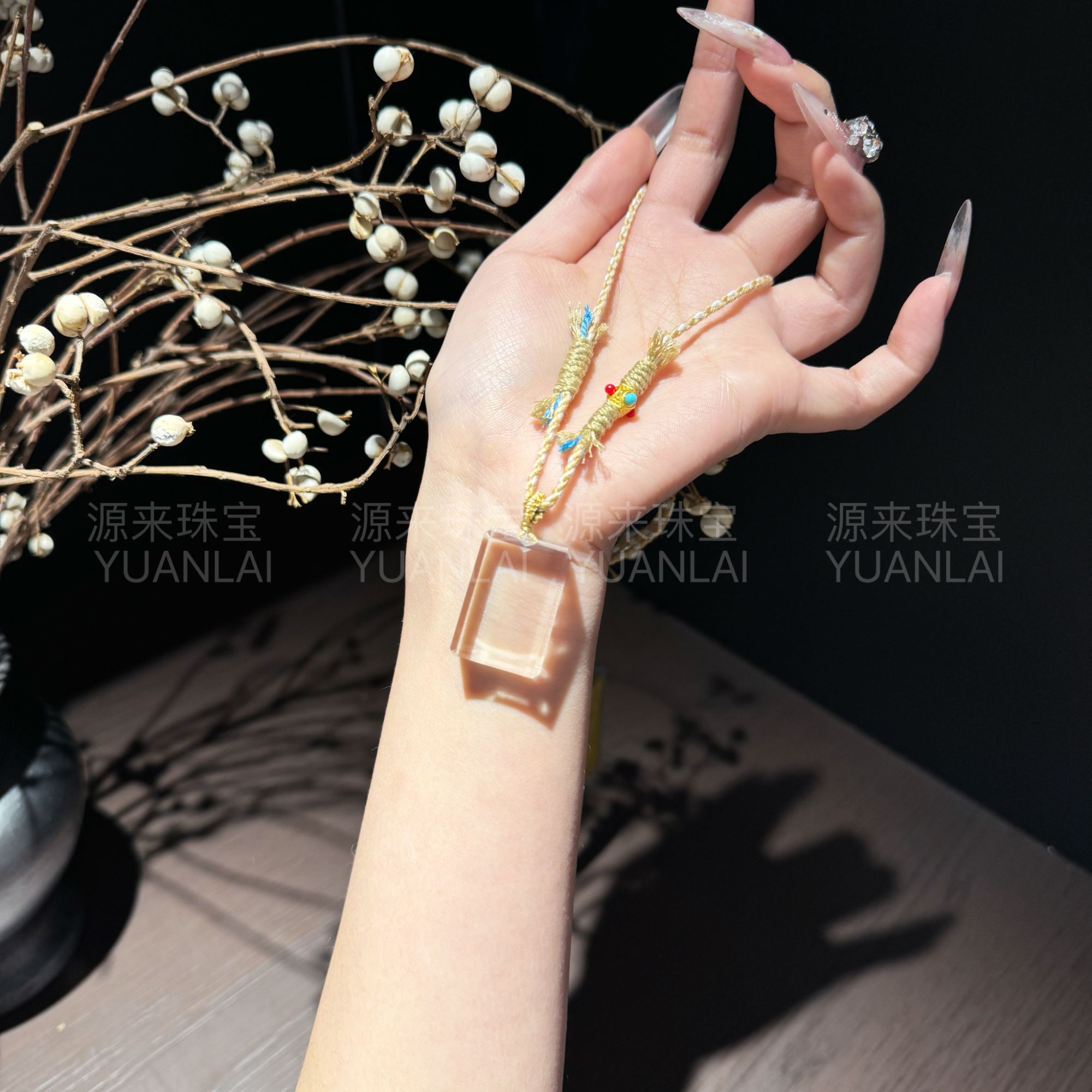 白水晶无事牌项链（多样性发其一）YL3487