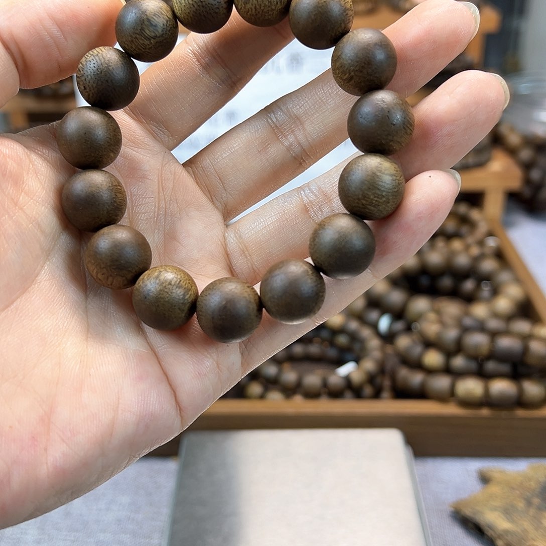 沉香香囊沉香14圆珠单圈沉水浮白奇