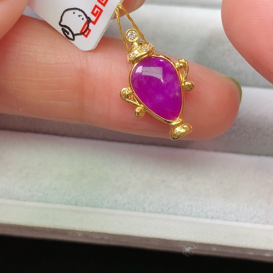 苏纪石（舒俱来）18K金镶嵌吊坠(不含链)