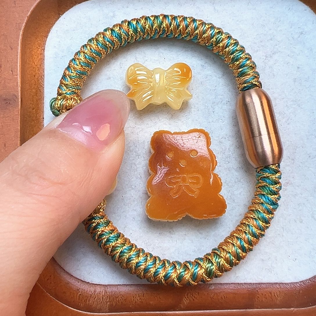 未镶嵌琥珀珠宝奇石韩**～