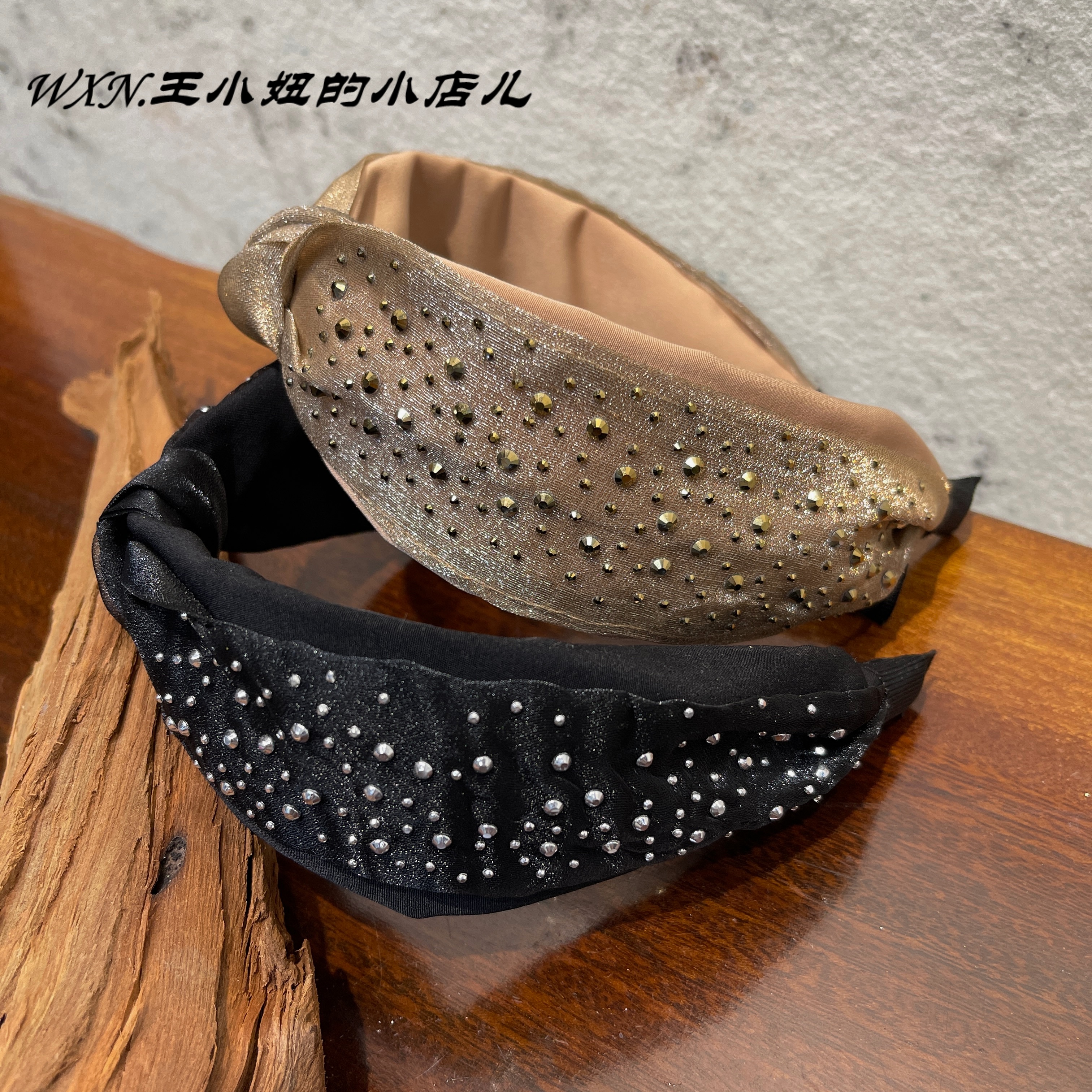 155高级感满钻宽边打结发箍超仙网红新款品简约水钻压发头箍女