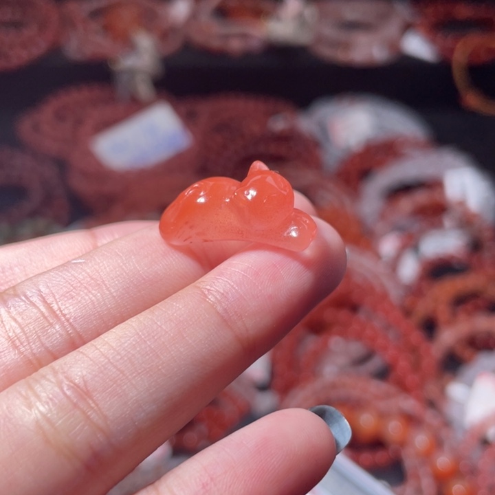 南红玛瑙未镶嵌趴趴猫519打孔备注