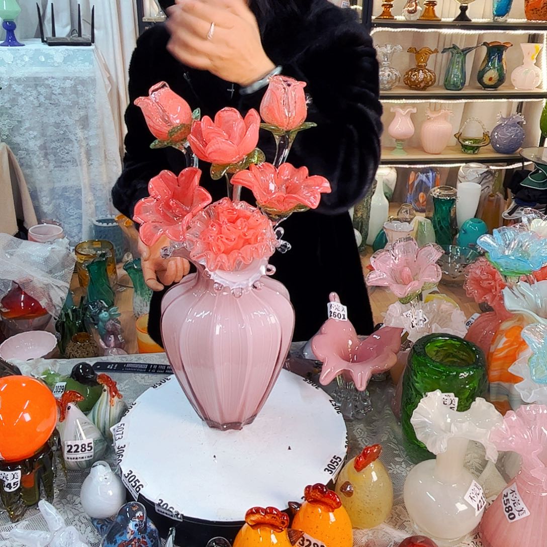 6花1瓶家悦美居琉璃摆件