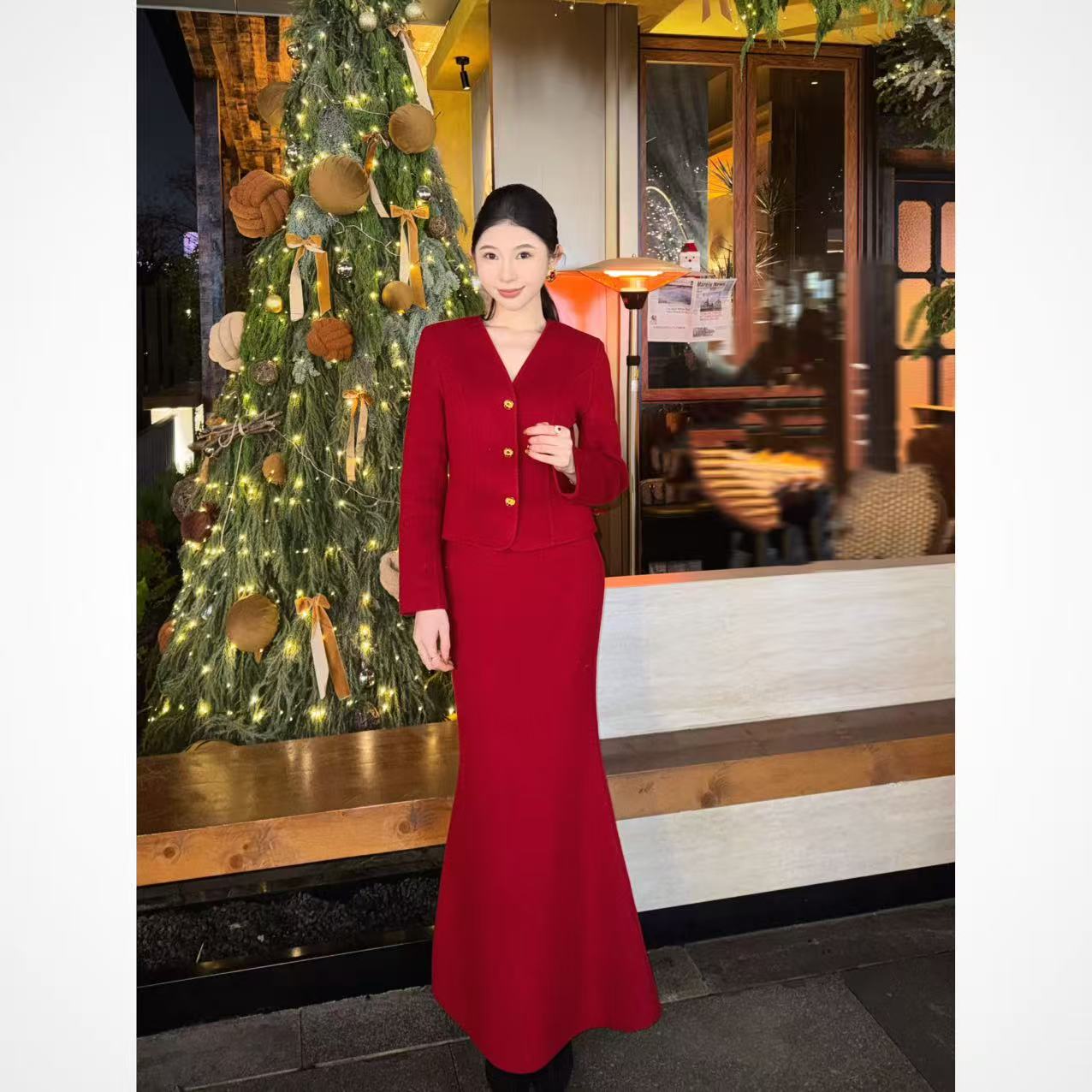 LIUXR【暮红秘语|羊毛套装】G058G059