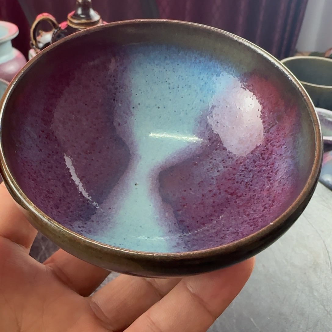 后***语瓷片禹州窑茶碗全品无瑕疵