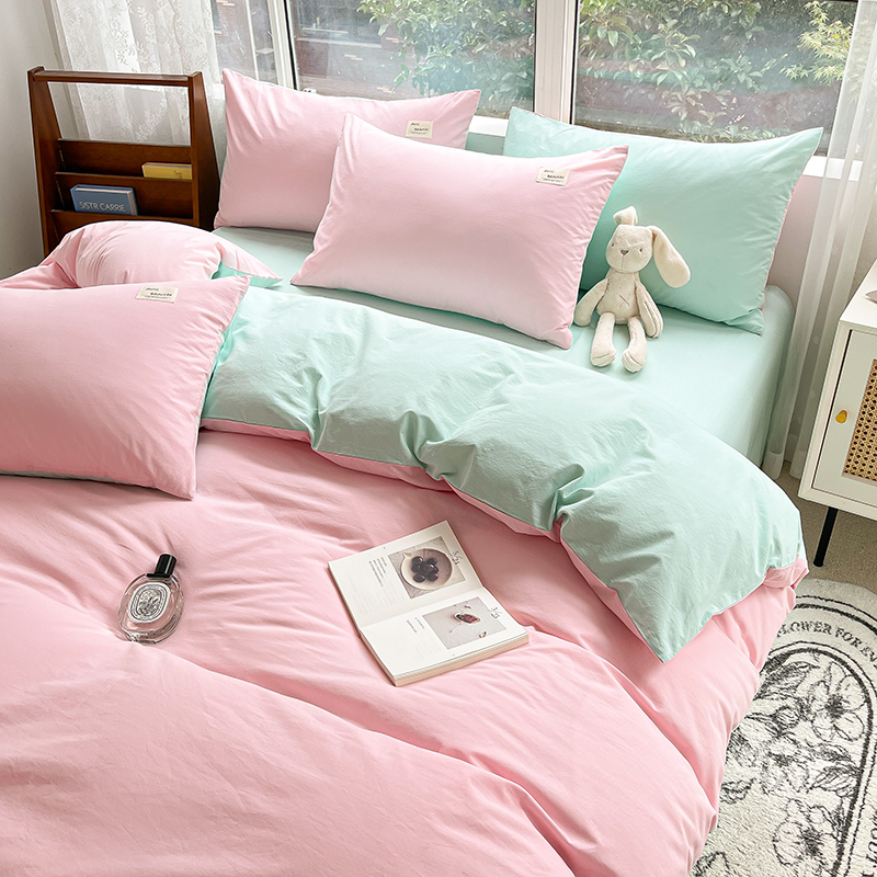 POCKET PIG/布袋猪【深粉+湖蓝】全棉纯色套件