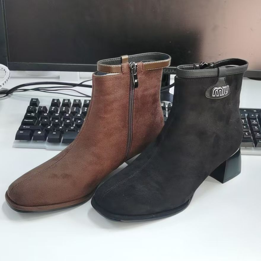 新款不累脚轻便透气跟短靴鞋A1-7169-2