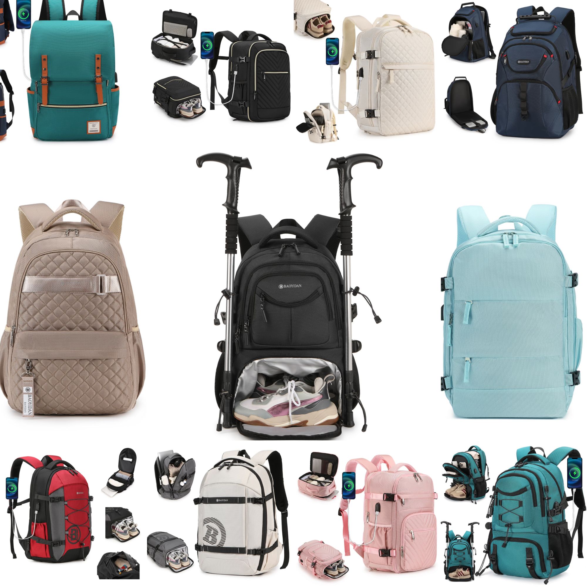 A001--A050根据编号拍下，男女通用时尚休闲双肩包