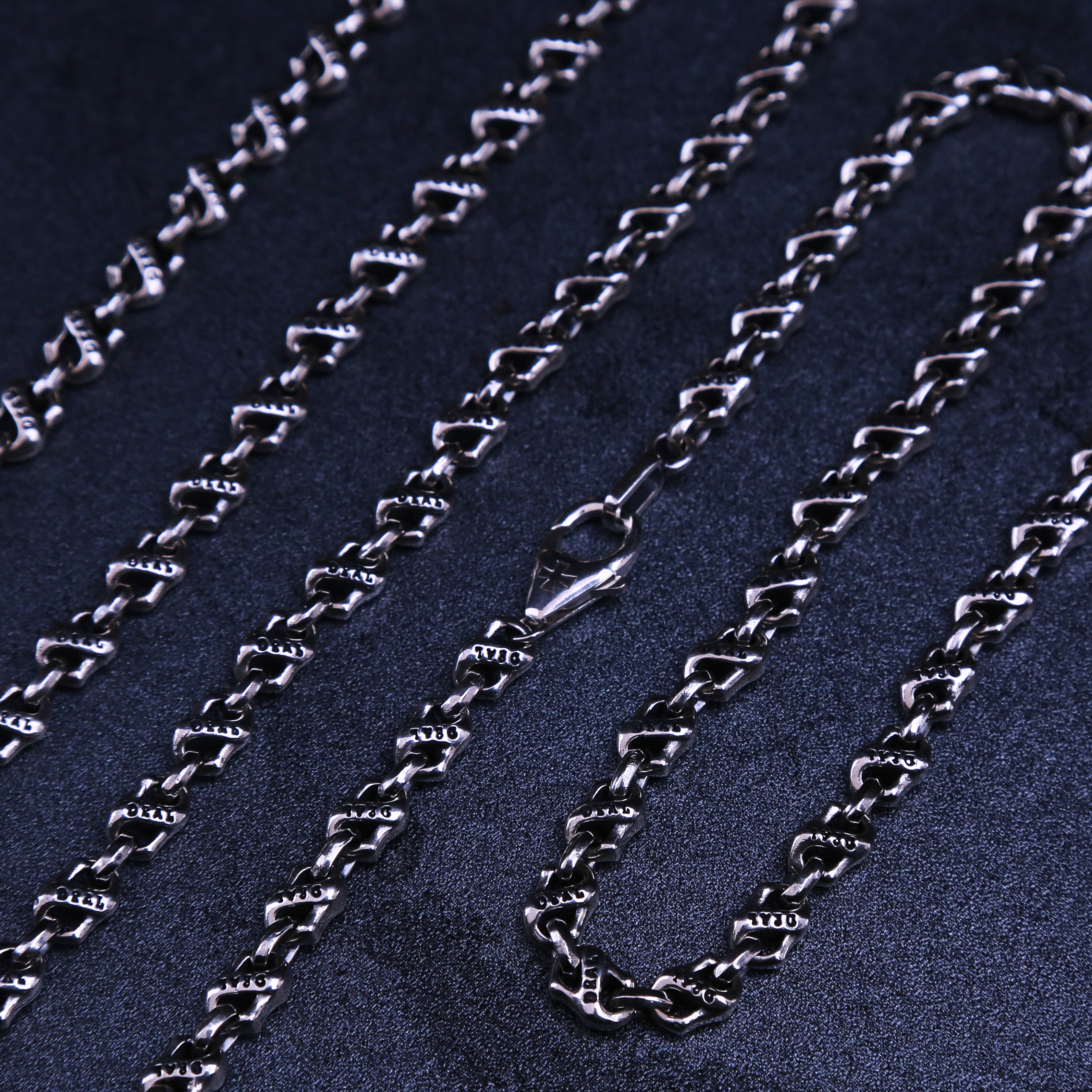 隽克 链子925银 5.8mm蛇形无限扣朋克暗黑机车风Deal Design项链