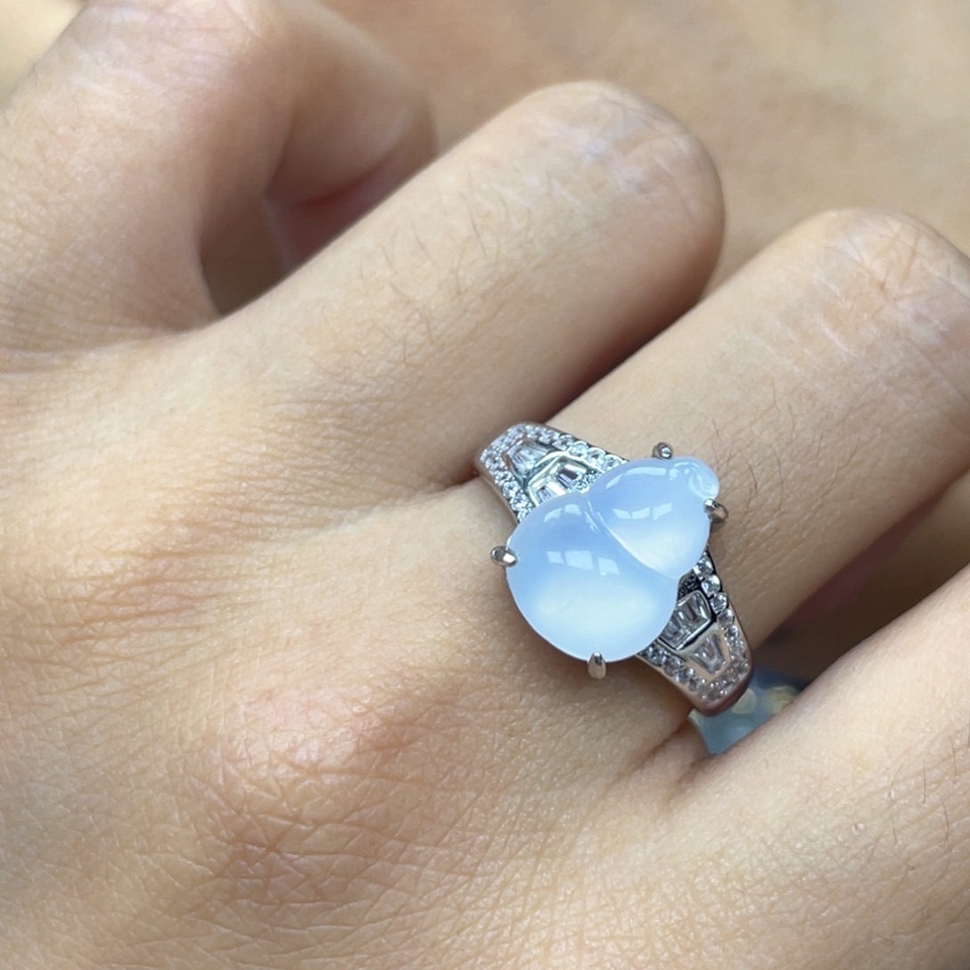 银S925镶嵌戒指翡翠戒指