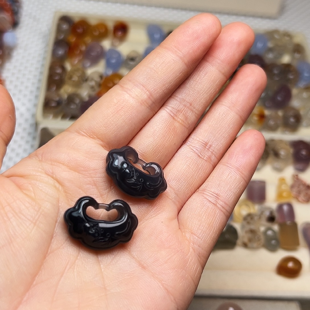 降***璃玛瑙/玉髓合金颈饰