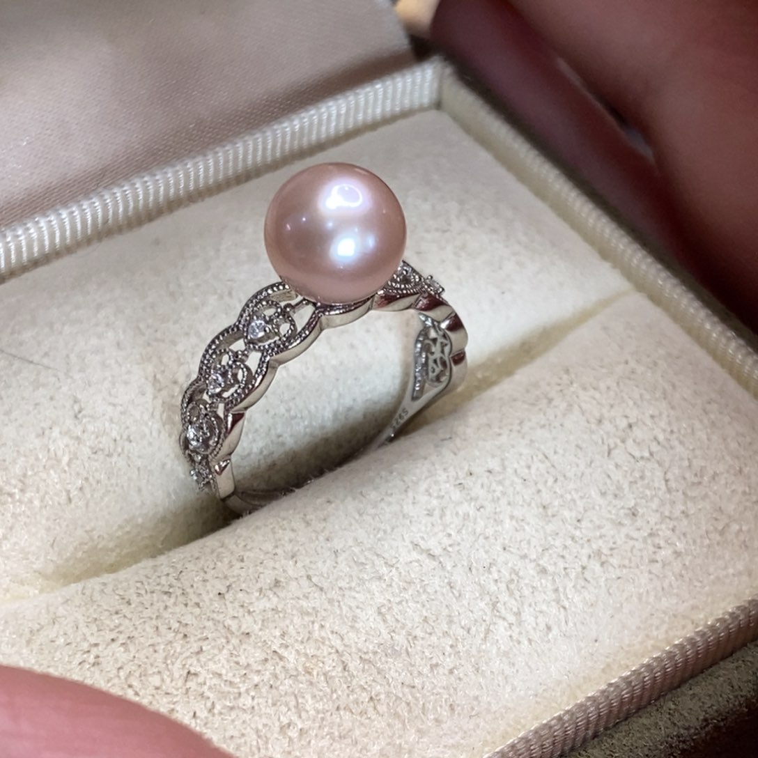 淡水珍珠戒指银S925镶嵌