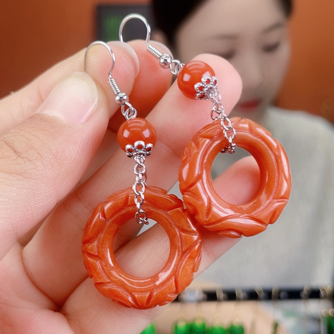 翡翠未镶嵌耳饰饰品