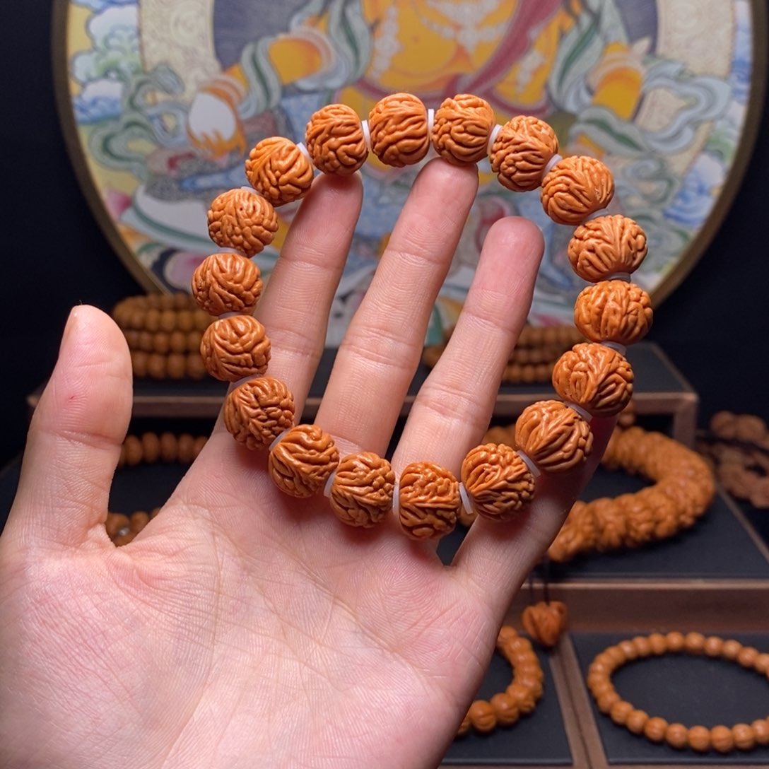 手串桃核龙纹桃核金蝉