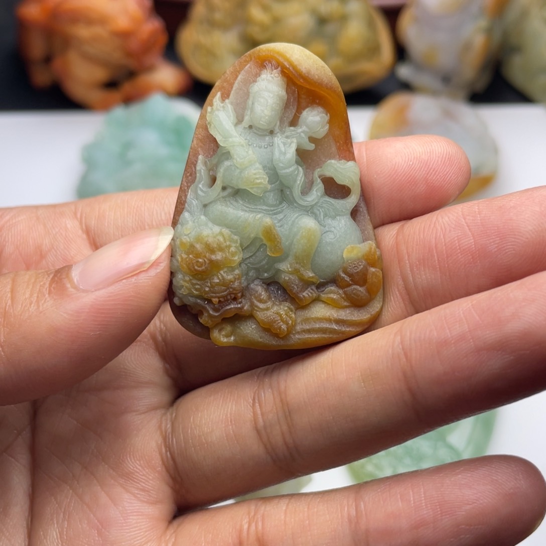 定制翡翠未镶嵌文殊